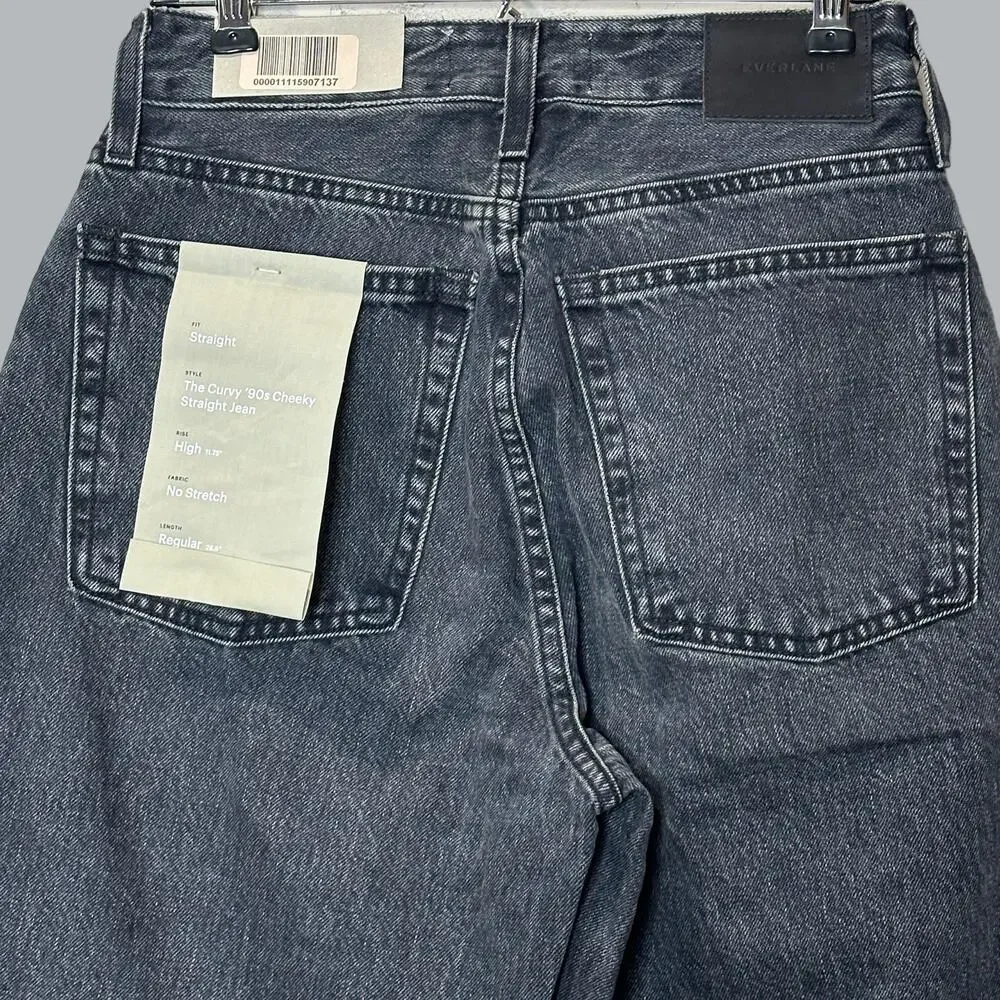 Everlane The Curvy ’90s Cheeky Straight Jean Washed Black Women's 27R NWT - Picture 7 of 13